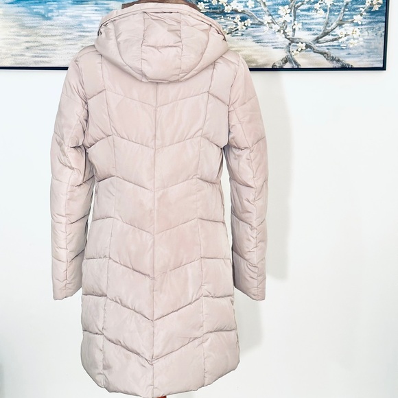 ❄️Calvin Klein Quilted Double-layer Winter Coat w/Hood, Size S, Tan & Brown - Picture 3 of 6